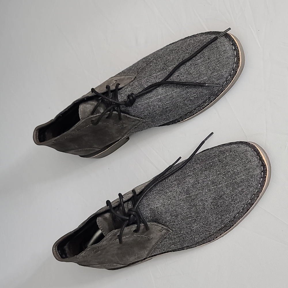 Kenneth Cole Reaction Men's Suede & Tweed Chukka Boots Gray Size 13  Dessert Sun